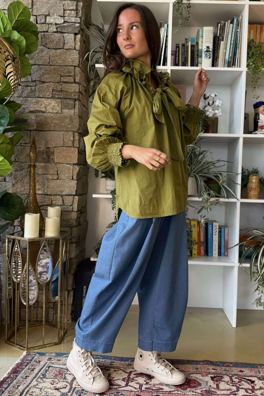 Paloma Poet Blouse Olive